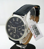 Guess Wafer Chronograph Quartz Blue Dial Blue Leather Strap Watch For Men - W0496G3 Authentic Buy Shop Now