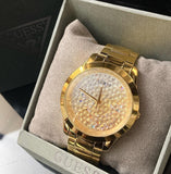 Guess Crush Gold Dial Gold Steel Strap Watch For Women - GW0020L2 Authentic Buy Shop Now