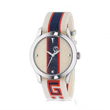 Gucci G Timeless Quartz White Dial Two Tone NATO Strap Watch For Men - YA1264071 Authentic Buy Shop Now