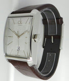 Calvin Klein Window Silver Dial Brown Leather Strap Watch for Men - K2M21126 Authentic Buy Shop Now