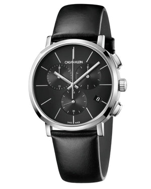 Calvin Klein Posh Black Dial Black Leather Strap Watch for Men - K8Q371C1 Authentic Buy Shop Now