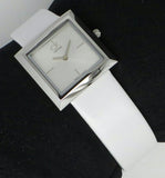 Calvin Klein Mark Silver Dial White Leather Strap Watch for Women - K3R231L6 Authentic Buy Shop Now