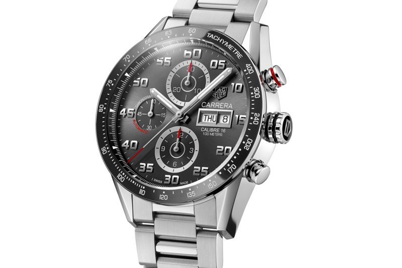 Tag Heuer Carrera Chronograph Black Dial Silver Steel Strap Watch for Men - CBN2A1AA.BA0643 Authentic Buy Shop Now