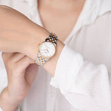 Mido Baroncelli III Automatic Mother of Pearl White Dial Two Tone Steel Strap Watch For Women - M7600.9.69.1 Authentic Buy Shop Now