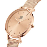 Daniel Wellington Petite Rose Gold Dial Rose Gold Mesh Bracelet Watch For Women - DW00100471 Authentic Buy Shop Now