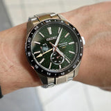 Seiko Presage Sharp Edged Series GMT Green Dial Silver Steel Strap Watch For Men - SPB219J1 Authentic Buy Shop Now