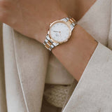 Daniel Wellington Iconic Link White Dial Two Tone Steel Strap Watch For Women - DW00100358 Authentic Buy Shop Now
