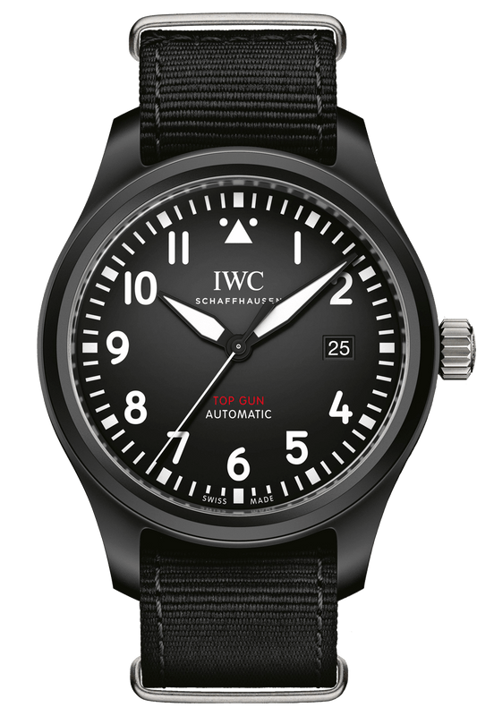 IWC Pilot Watch Chronograph Top Gun Edition Black Dial Black Nylon Strap Watch for Men - IW326901 Authentic Buy Shop Now