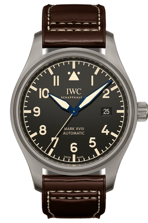 IWC Pilot's Watch Mark XVIII 40mm Black Dial Brown Leather Strap Watch for Men - IW327006 Authentic Buy Shop Now