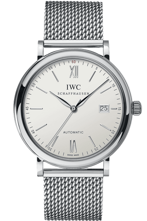 IWC Portofino Automatic White Dial Silver Mesh Bracelet Watch for Men - IW356505 Authentic Buy Shop Now