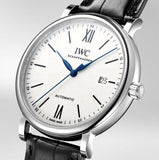 IWC Portofino Automatic '150 Years' Edition Automatic White Dial Black Leather Strap Watch for Men - IW356519 Authentic Buy Shop Now