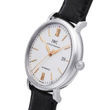 IWC Portofino Automatic White Dial Black Leather Strap Watch for Men - IW356517 Authentic Buy Shop Now