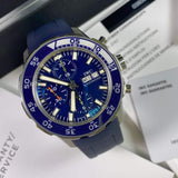 IWC Aquatimer Chronograph Blue Dial Blue Rubber Strap Watch for Men - IW376711 Authentic Buy Shop Now