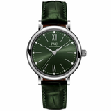 IWC Portofino Automatic Green Dial Green Leather Strap Watch for Women - IW357405 Authentic Buy Shop Now