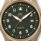 IWC Pilot's Watch Automatic Spitfire Green Dial Brown Leather Strap Watch for Men - IW326802 Authentic Buy Shop Now