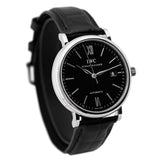 IWC Portofino Automatic Black Dial Black Leather Strap Watch for Men - IW356502 Authentic Buy Shop Now