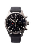 IWC Pilot's Watch Chronograph Black Dial Black Leather Strap Watch for Men - IW377709 Authentic Buy Shop Now