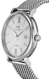 IWC Portofino Automatic White Dial Silver Mesh Bracelet Watch for Men - IW356505 Authentic Buy Shop Now