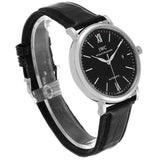 IWC Portofino Automatic Black Dial Black Leather Strap Watch for Men - IW356502 Authentic Buy Shop Now