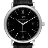 IWC Portofino Automatic Black Dial Black Leather Strap Watch for Men - IW356502 Authentic Buy Shop Now