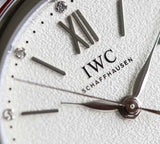 IWC Portofino Automatic Diamonds Silver Dial Red Leather Strap Watch for Women - IW357408 Authentic Buy Shop Now