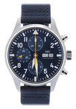 IWC Pilot's Automatic Chronograph 43mm Blue Dial Blue Calfskin Strap Watch for Men - IW377729 Authentic Buy Shop Now