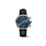 IWC Portofino Chronograph Blue Dial Black Leather Strap Watch for Men - IW391036 Authentic Buy Shop Now