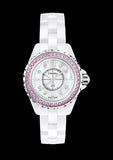 Chanel J12 Quartz Diamonds Mother of Pearl White Dial White Steel Strap Watch for Women - J12 H3243 Authentic Buy Shop Now