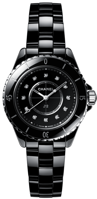 Chanel J12 Quartz Diamonds Black Dial Black Steel Strap Watch for Women - J12 H5701 Authentic Buy Shop Now