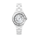 Chanel J12 Diamonds Ceramic White Dial White Steel Strap Watch for Women - J12 H1628 Authentic Buy Shop Now