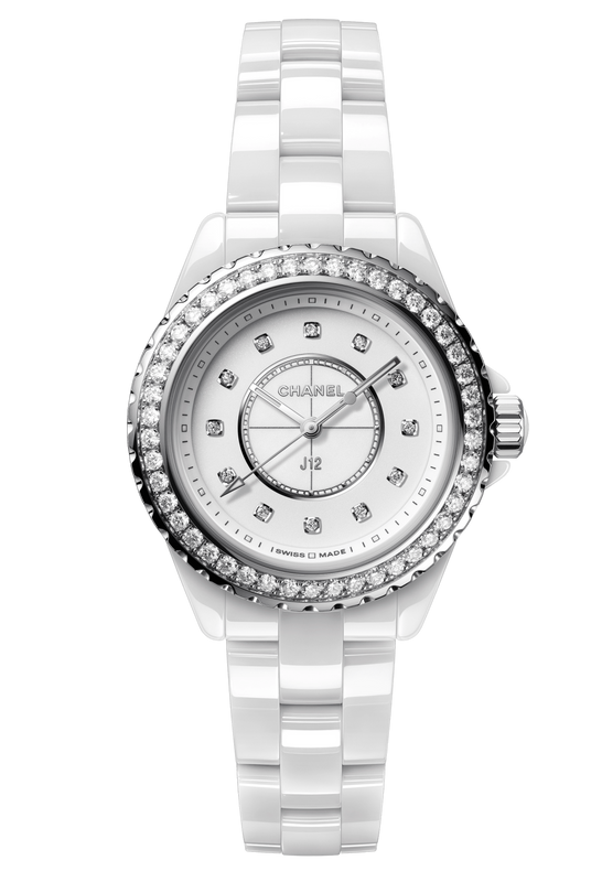 Chanel J12 Quartz Diamonds White Dial White Steel Strap Watch for Women - J12 H3110 Authentic Buy Shop Now