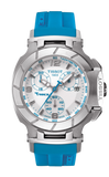 Tissot T Race Chronograph White Dial Brown Rubber Strap Watch for Women - T048.217.17.017.02 Authentic Buy Shop Now
