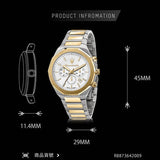Maserati Stile Chronograph White Dial Two Tone Steel Strap Watch For Men - R8873642009 Authentic Buy Shop Now