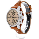 Fossil Original Boyfriend Sport Chronograph Beige Dial Brown Leather Strap Watch for Women - ES4046 Authentic Buy Shop Now