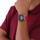 Guess Momentum Black Dial Red Rubber Strap Watch for Men - GW0263G3 Authentic Buy Shop Now