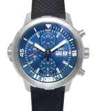 IWC Aquatimer Automatic Chronograph 44mm Blue Dial Black Rubber Strap Watch for Men - IW376805 Authentic Buy Shop Now