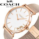 Coach Perry White Rose Gold Mesh Bracelet Watch for Women - 14503126 Authentic Buy Shop Now