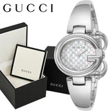 Gucci Guccissima Quartz Silver Dial Silver Steel Strap Watch For Women - YA134511 Authentic Buy Shop Now