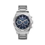 Guess Jolt Chronograph Blue Dial Silver Steel Strap Watch for Men - W0377G2 Authentic Buy Shop Now