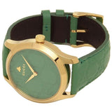 Gucci G Timeless Quartz Green Dial Green Leather Strap Watch For Women - YA1264099 Authentic Buy Shop Now