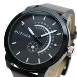 Tommy Hilfiger Denim Black Dial Brown Leather Strap Watch for Men - 1791478 Authentic Buy Shop Now