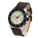 Fossil Dillinger Chronograph White Dial Brown Leather Strap Watch for Men - FS5674 Authentic Buy Shop Now