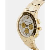 Michael Kors Wyatt Chronograph White Dial Gold Steel Strap Watch For Women - MK5933 Authentic Buy Shop Now