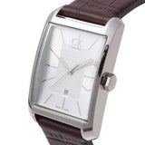 Calvin Klein Window Silver Dial Brown Leather Strap Watch for Women - K2M23126 Authentic Buy Shop Now