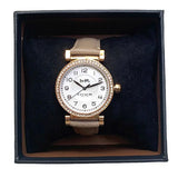 Coach Madison Diamonds White Dial Beige Leather Strap Watch for Women - 14503394 Authentic Buy Shop Now