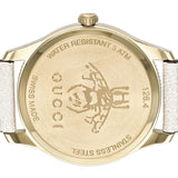 Gucci G Timeless Quartz Gold Dial Beige Leather Strap Watch For Women - YA1264180 Authentic Buy Shop Now