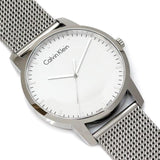 Calvin Klein City Chronograph White Dial Silver Mesh Bracelet Watch for Men - K2G2G126 Authentic Buy Shop Now