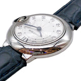 Cartier Ballon Bleu de Cartier Diamonds Silver Dial Black Leather Strap Watch for Women - W4BB0008 Authentic Buy Shop Now
