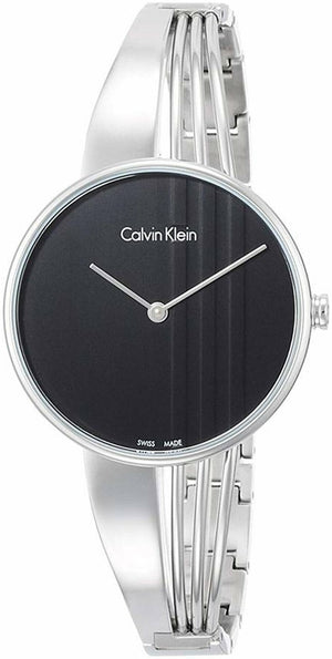 Calvin Klein Drift Black Dial Silver Steel Strap Watch for Women - K6S2N111 Authentic Buy Shop Now
