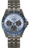 Guess Odyssey Quartz Blue Dial Gunmetal Steel Strap Watch For Men - W1107G5 Authentic Buy Shop Now